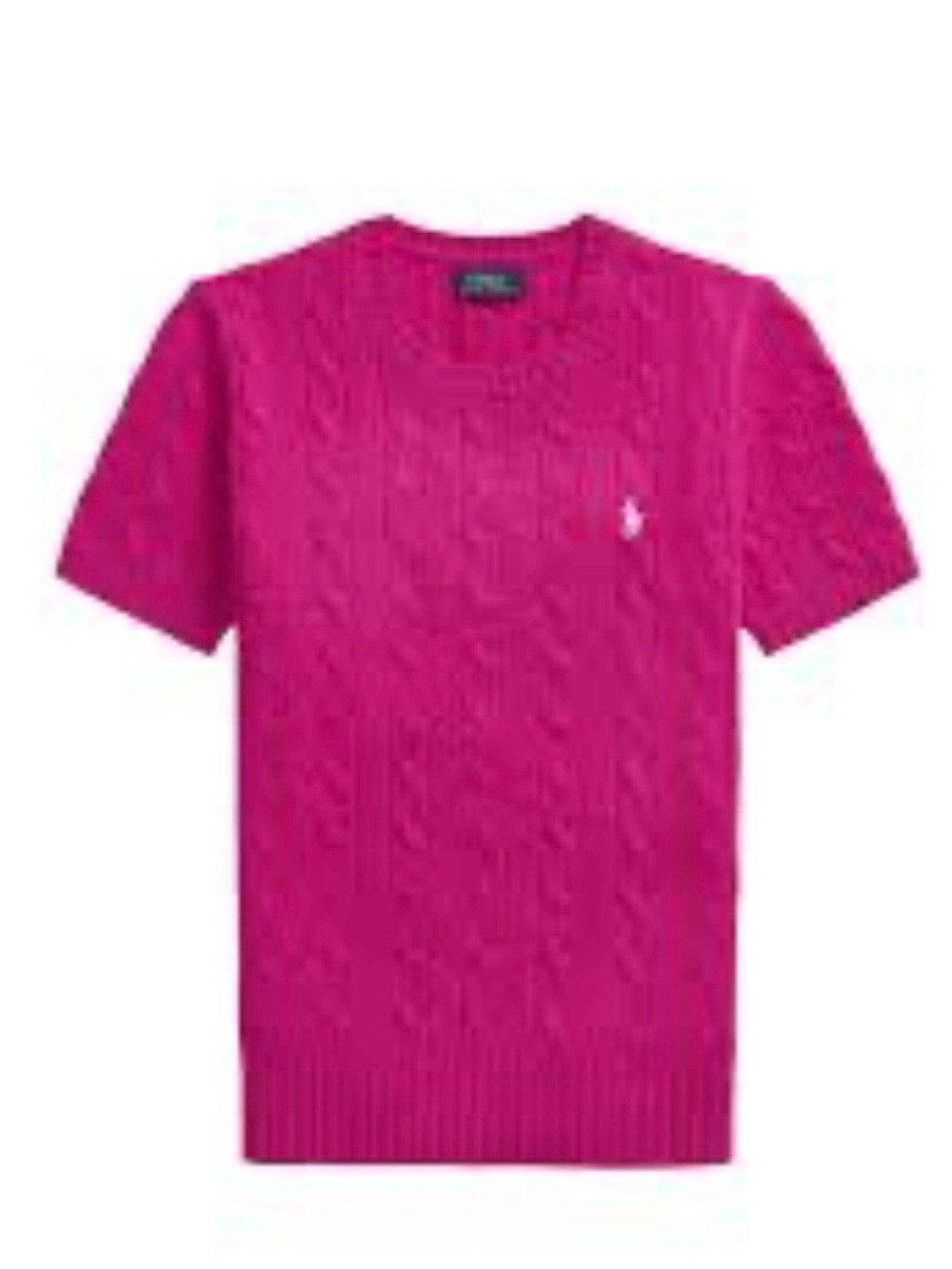 Ralph Lauren Fuchsia Crewneck Cable Knit Sweater